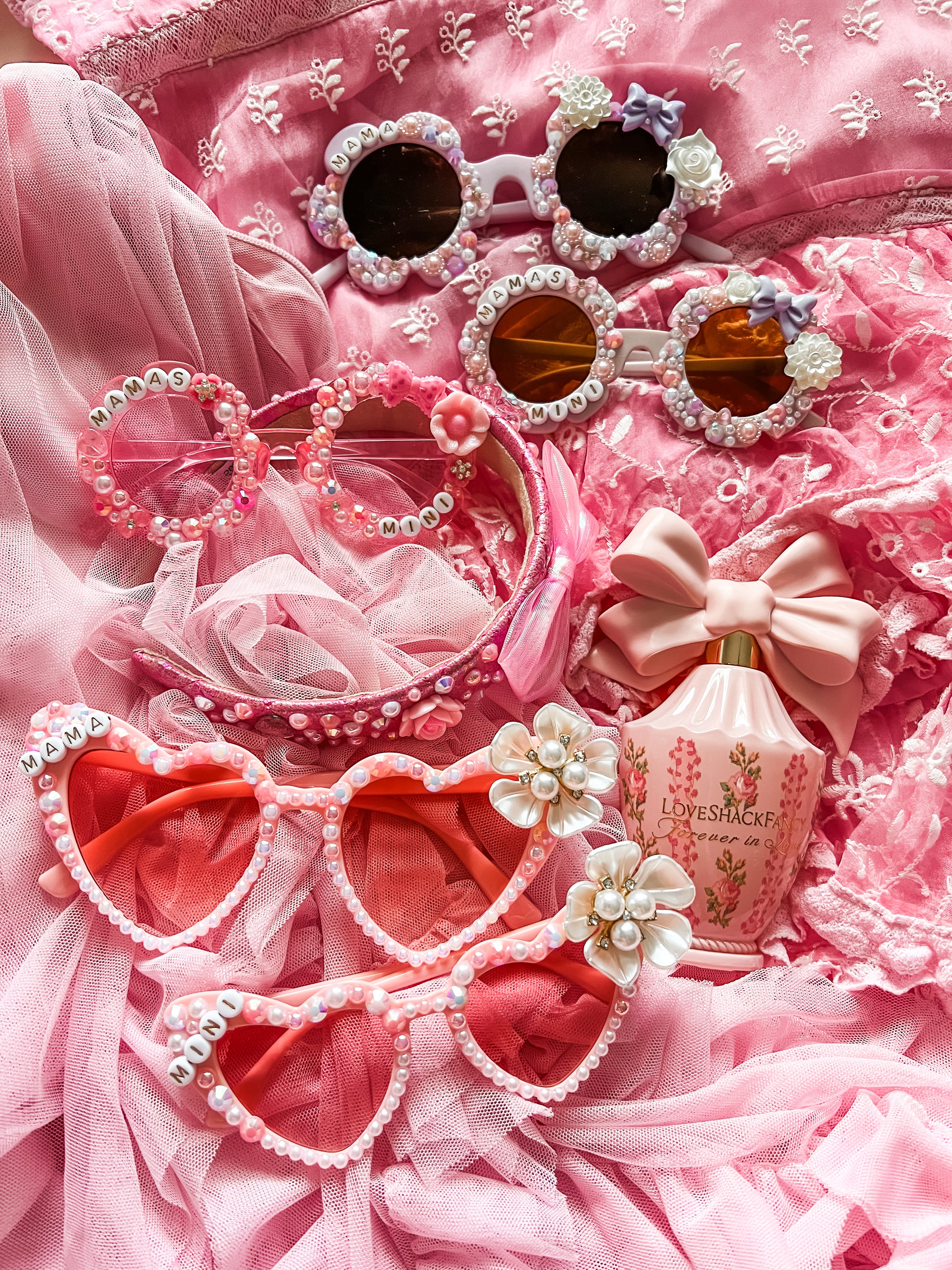 Pink background with Sienna's famous Sunnies