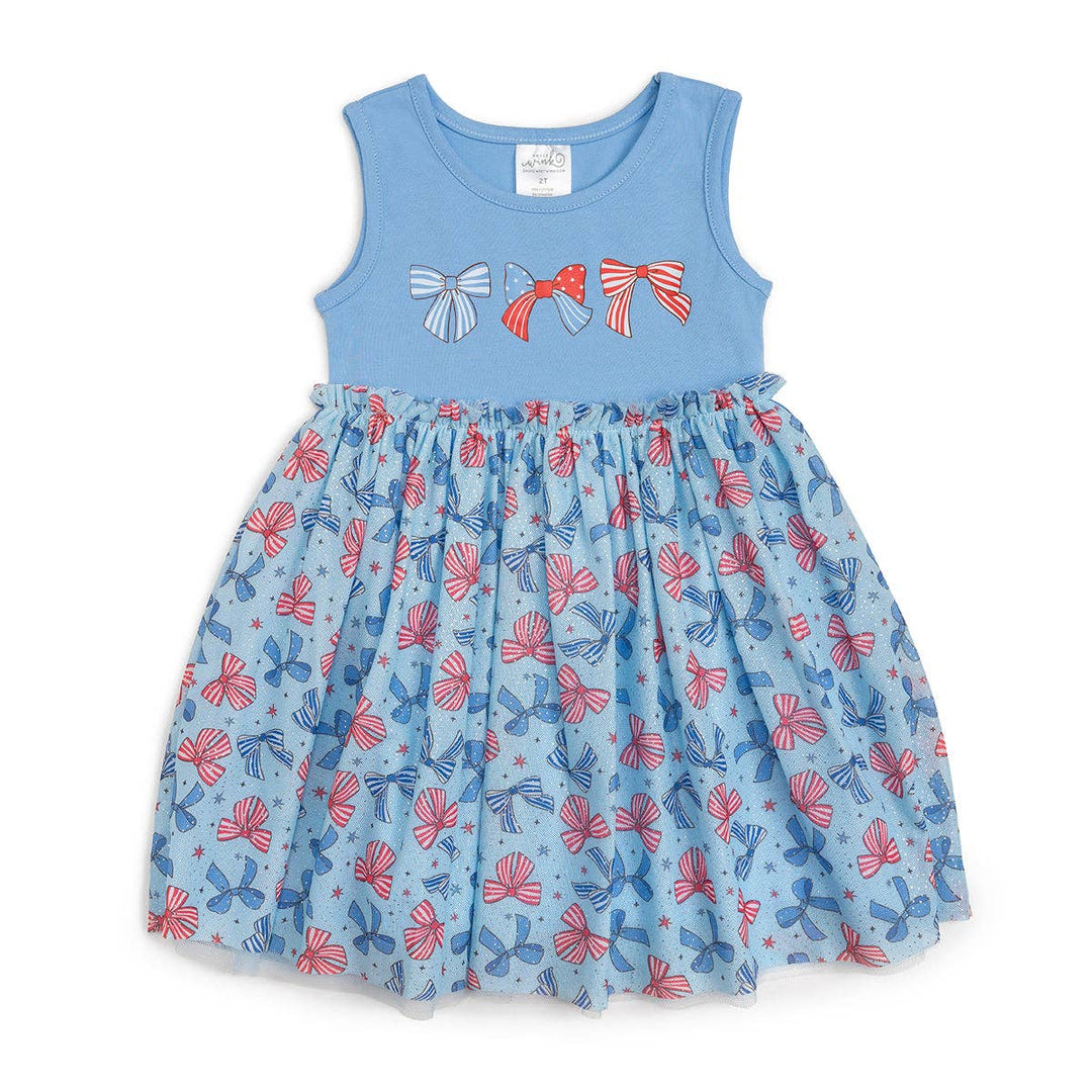 Patriotic Bow Tank Tutu Dress - 4th of July - Girls Dresses