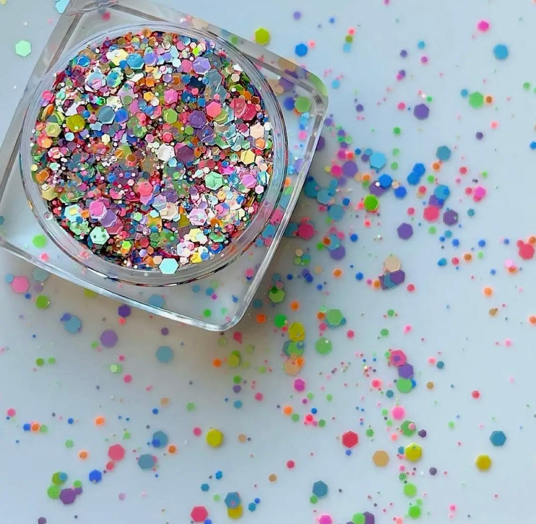 Pastel Rainbow Face & Body Glitter