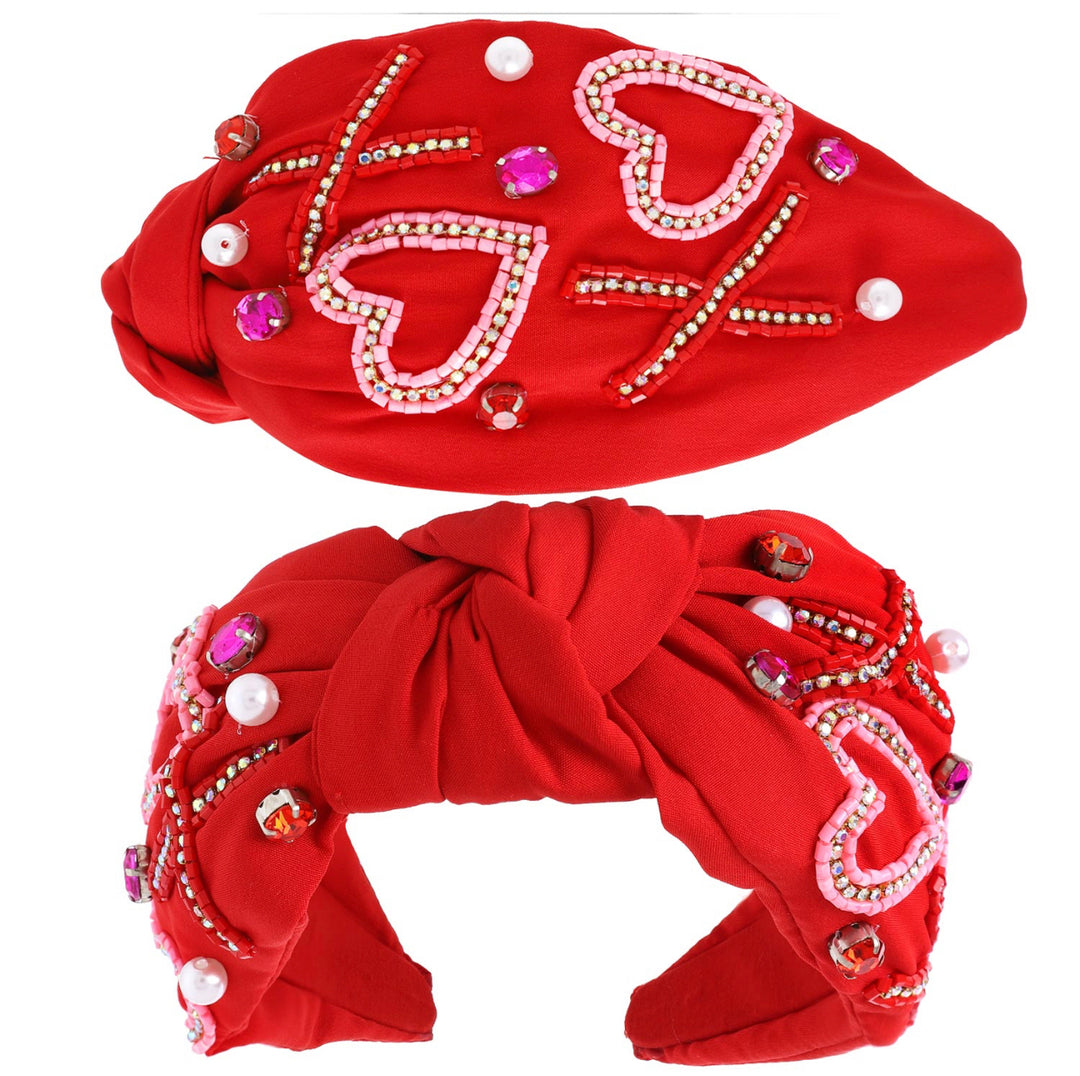 XOXO Red Beaded Headband