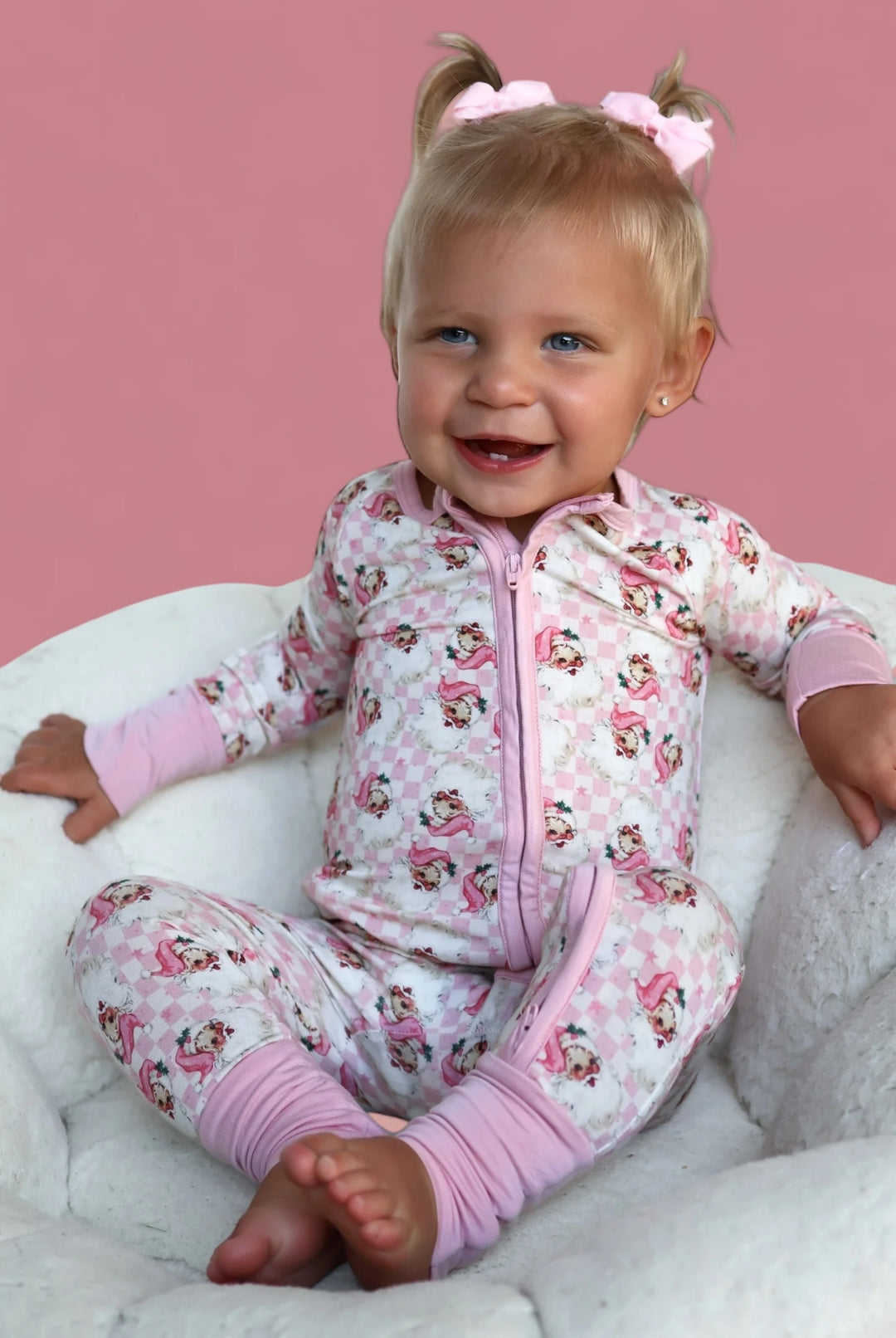 Santa Baby Checkers Dream Bamboo Romper