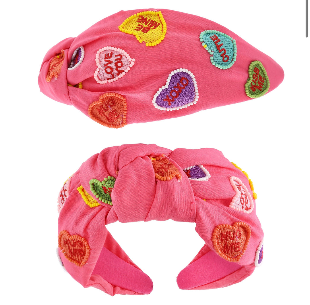 Pink Conversation Heart Headband