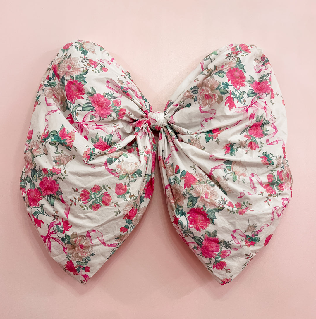 Bespoke LoveShackFancy Cabbage Rose Fabric Wall Bow