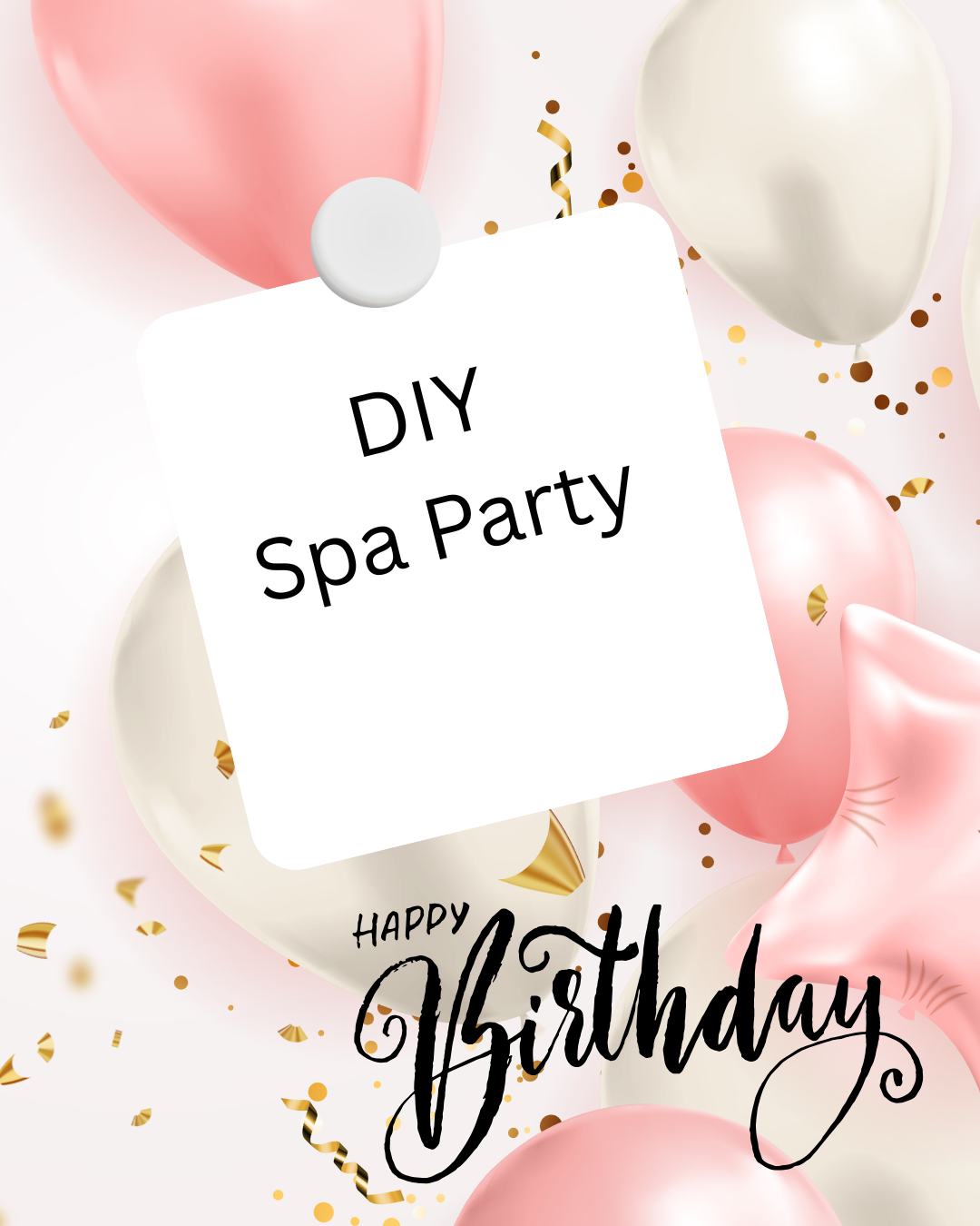 spa party setup with tiara centerpieces and pastel pink decor