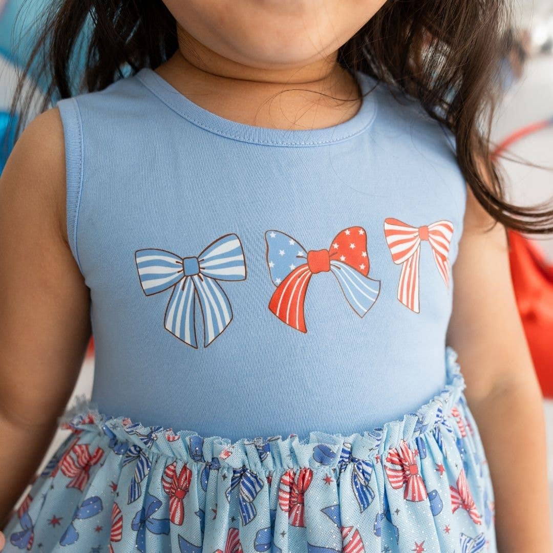 Patriotic Bow Tank Tutu Dress - 4th of July - Girls Dresses