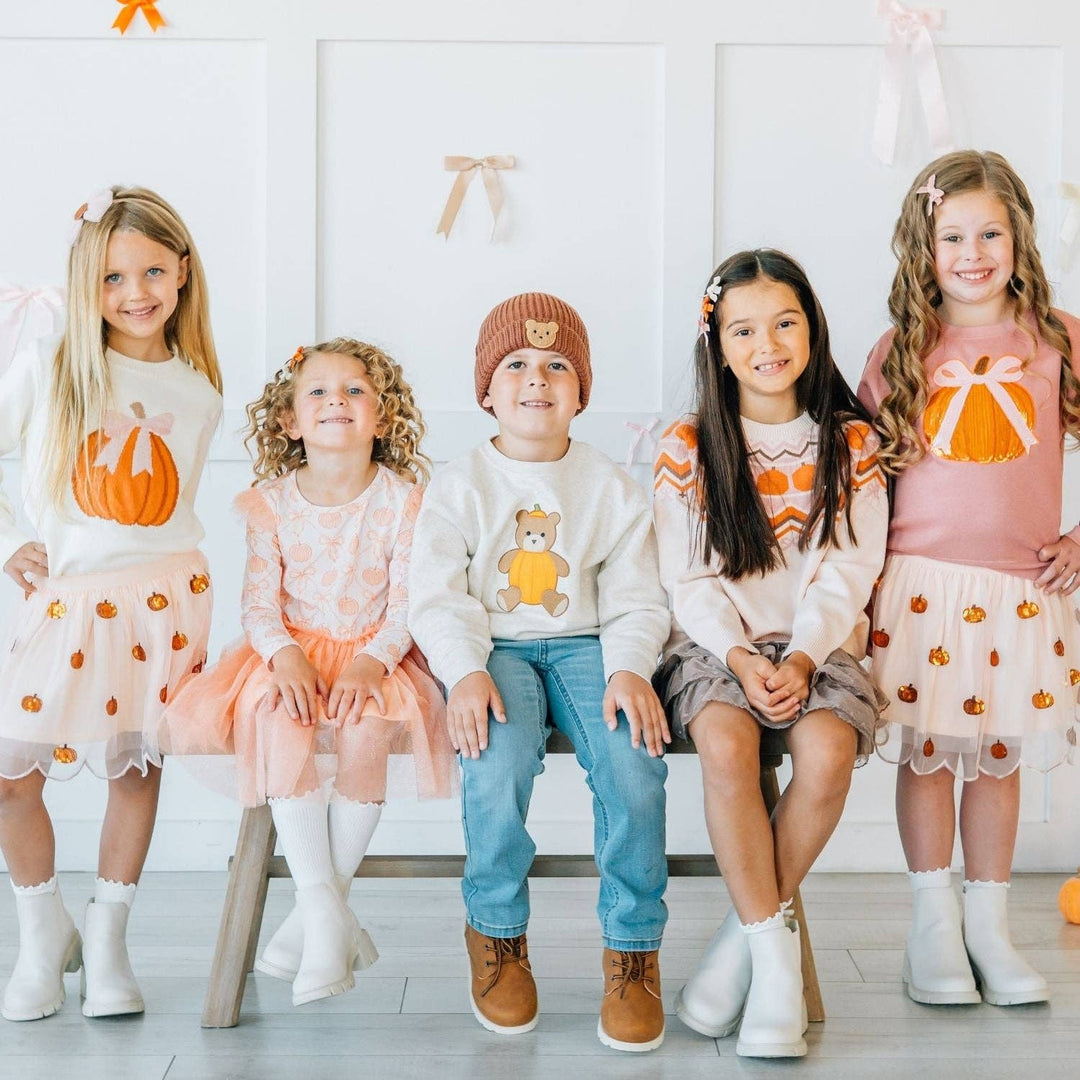 Pumpkin Tulle Bow Headband - Kids Hair Accessories - Fall