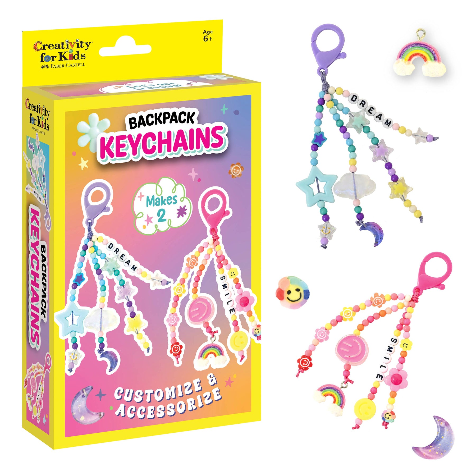 Children Keychains Backpack Keychain Kit for Kids - Makes 2 beaded keychains – Sienna's ...