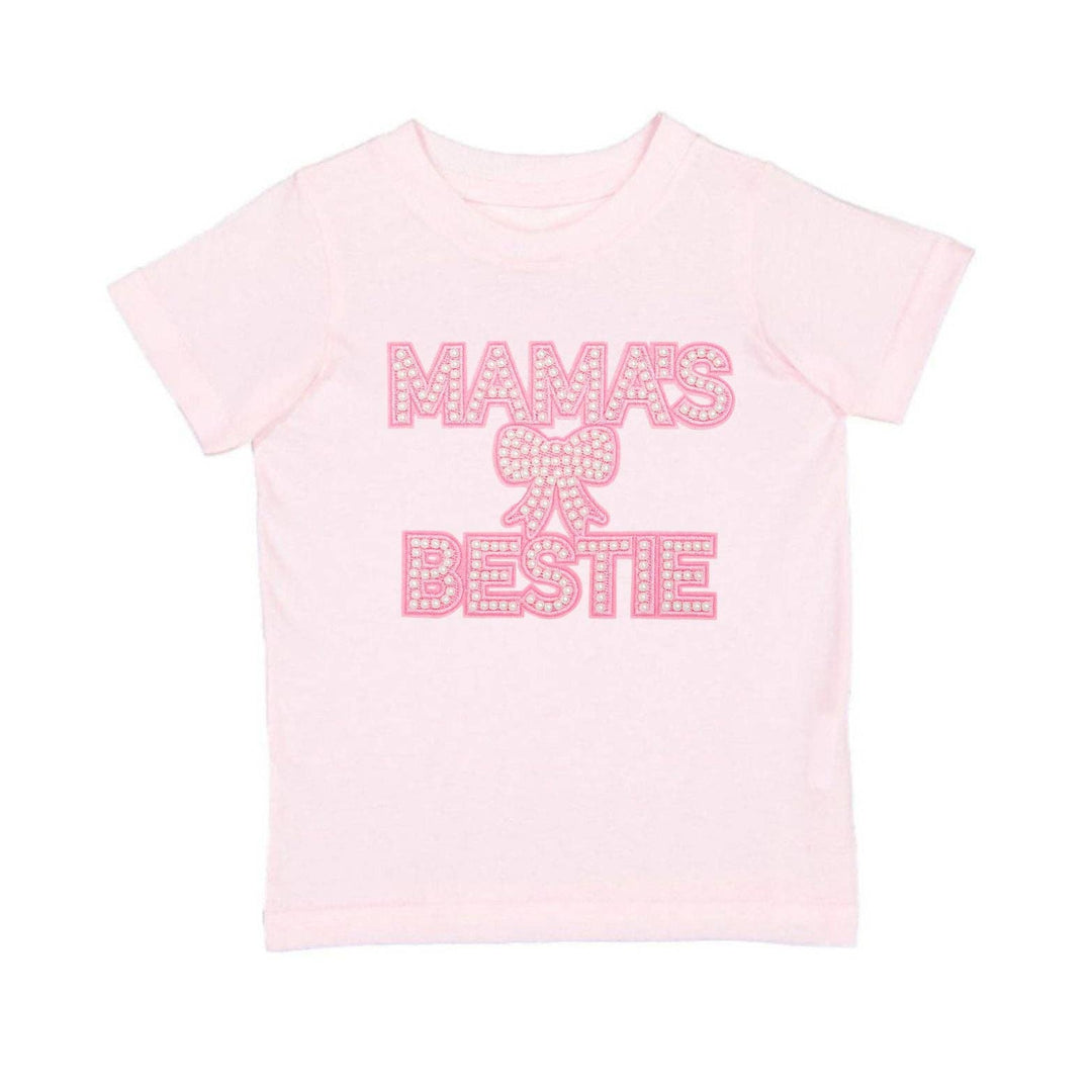 Mama's Bestie Pearl Patch Short Sleeve T-Shirt -Mother's Day