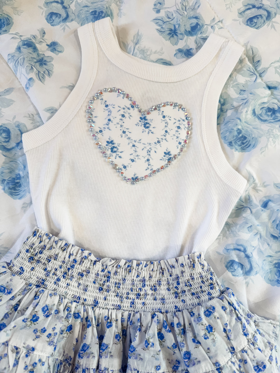 Girls Bespoken Blue Heart Tank