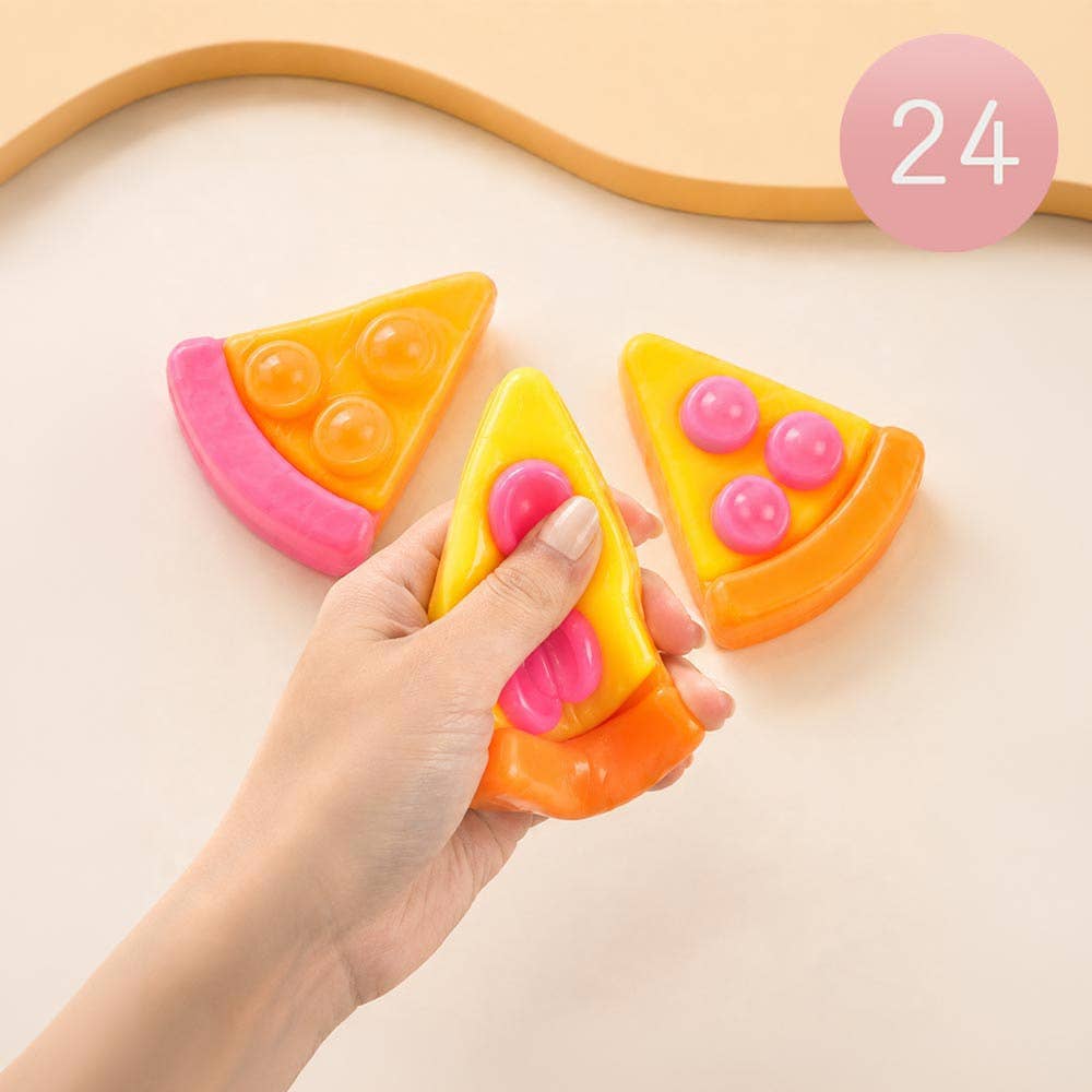 24PCS - Pizza Slice Squeeze Squishy Stress Relief Toy