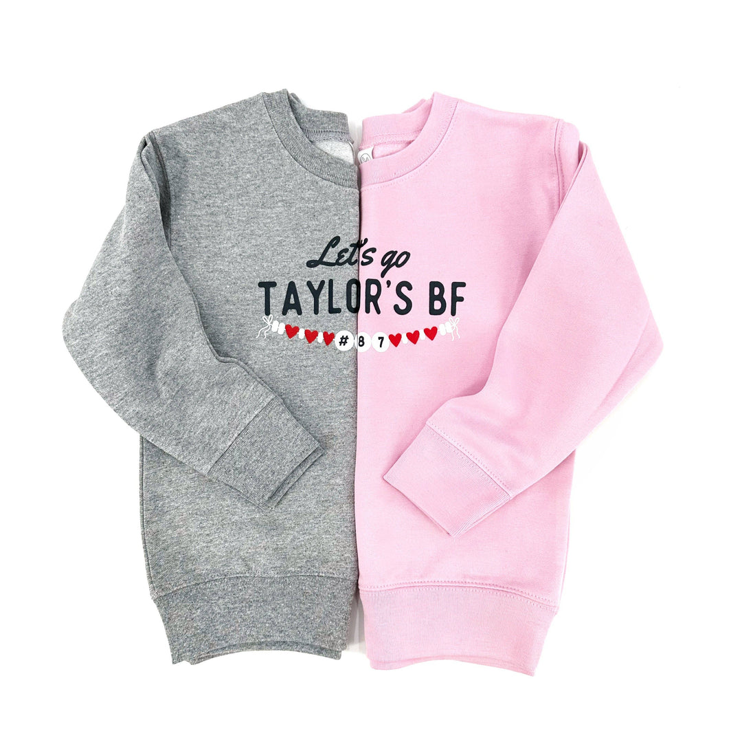 Taylor’S BF kids sweatshirt Super Bowl: Pink / Youth small (lighter pink)