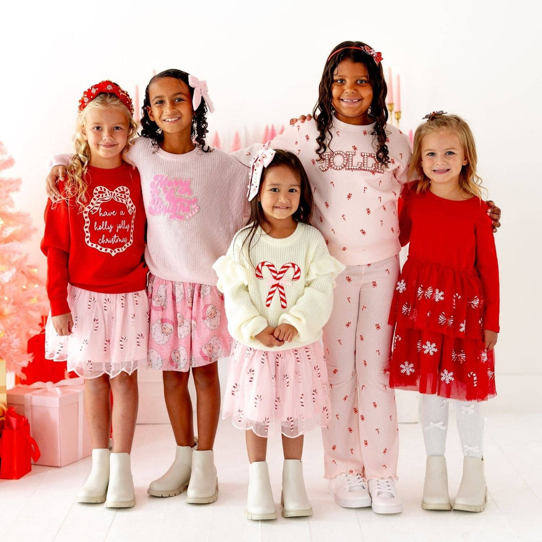 Candy Cane Christmas Flare Legging - Kids Clothing - Holiday