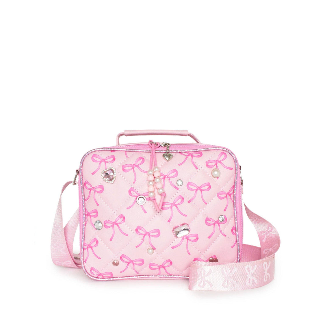 Bow Gem Quilted Lunch Bag with Charm