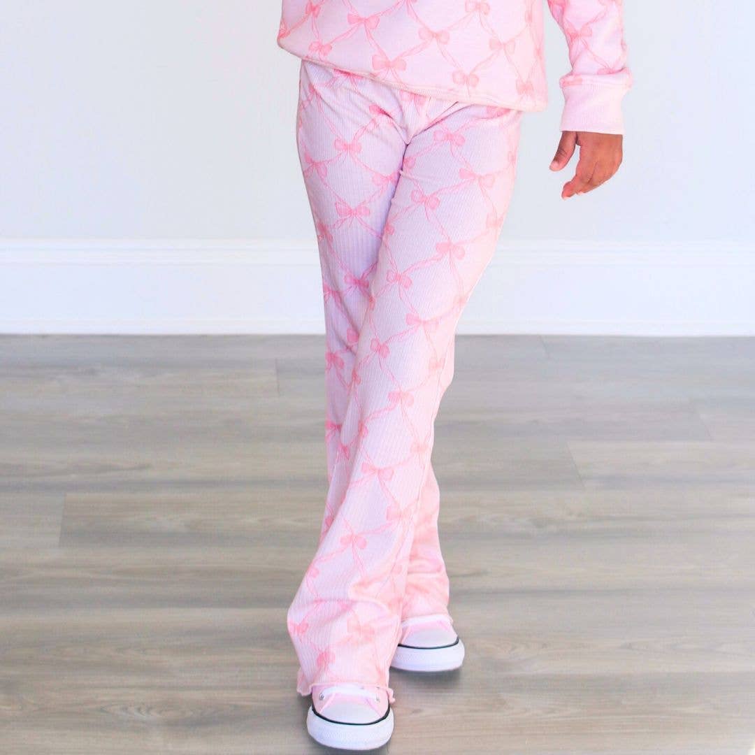 Bow Trellis Flare Legging - Kids Boutique Clothing