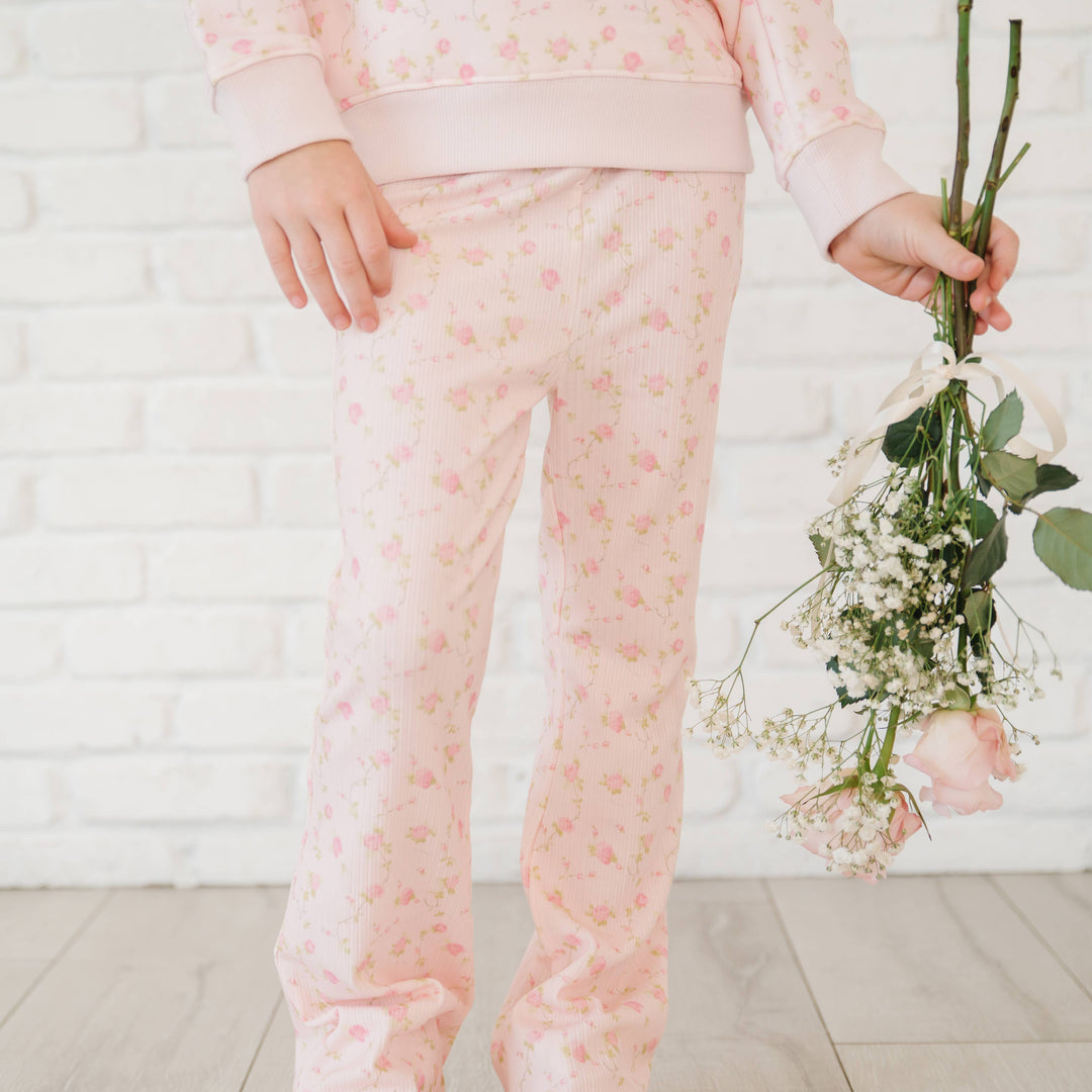 Pink Rose Flare Legging - Girls Clothes