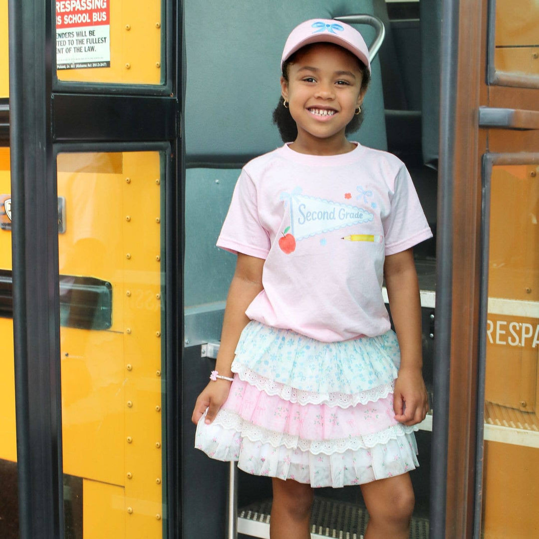 Second Grade Bow Pennant Short Sleeve T-Shirt Back To School