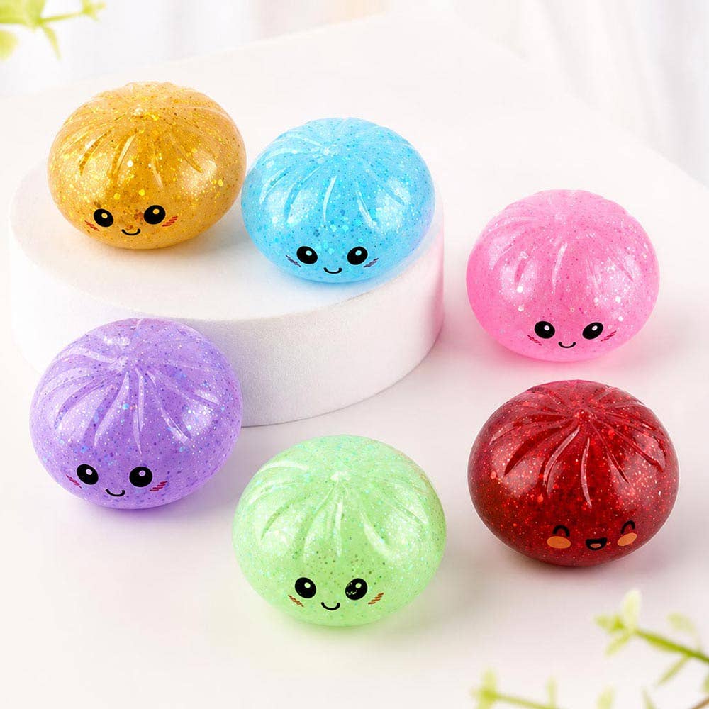 12PCS - Steamed Bao Bun Dumpling Squeeze Squishy Stress Relief Toy