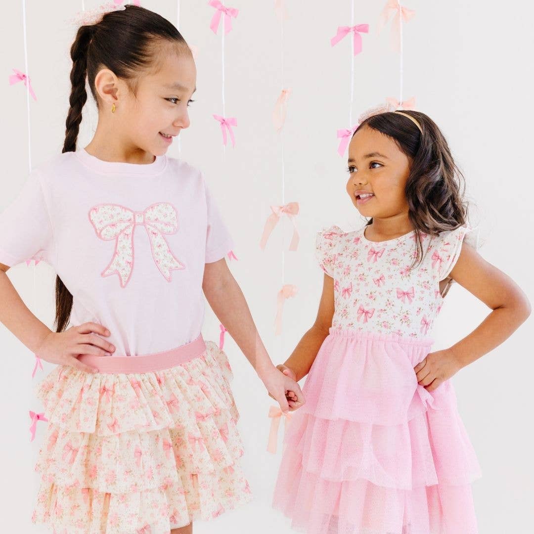 Ditsy Floral Short Sleeve Tutu Dress - Spring 2025 Clothing: 3T