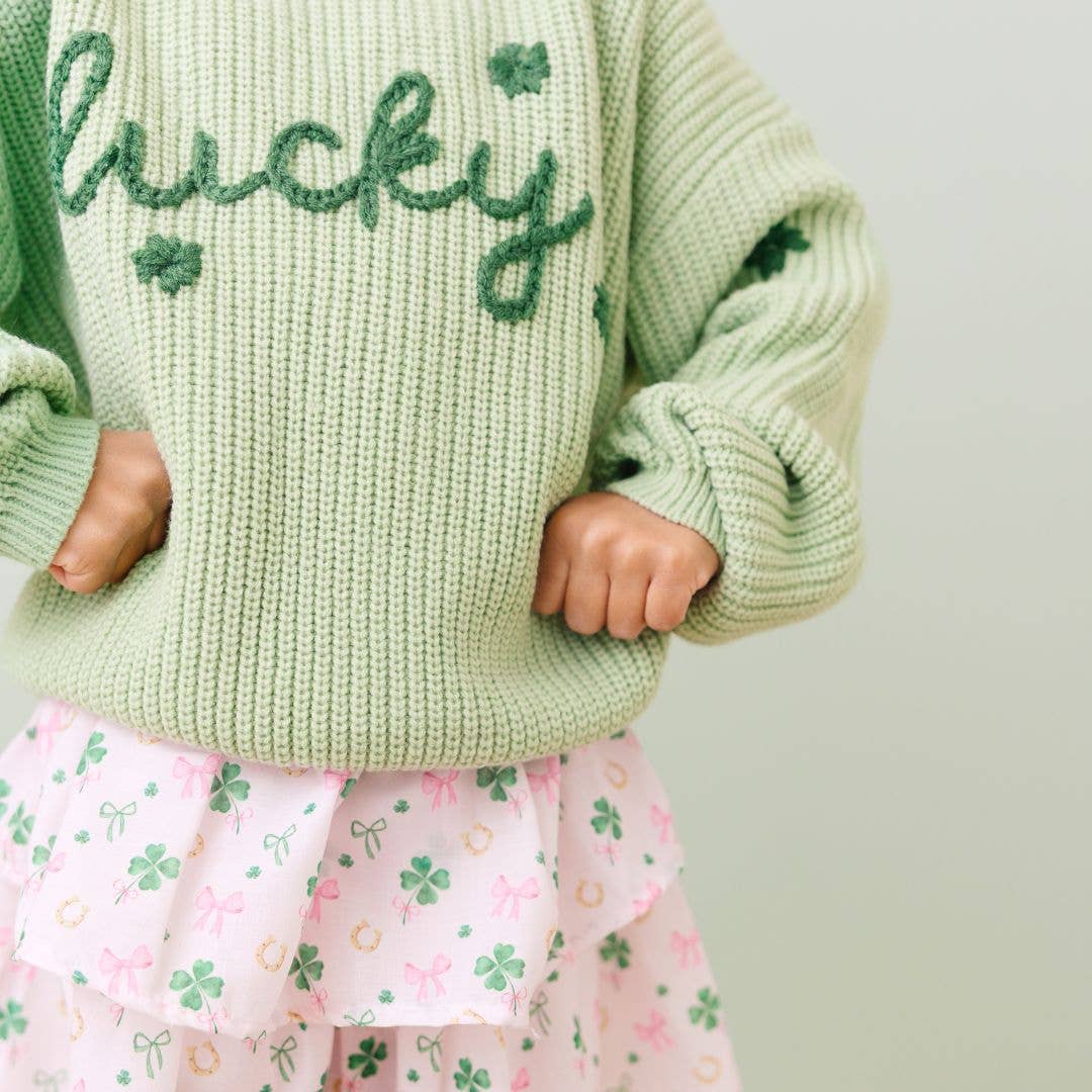 Ditsy Shamrock St. Patrick's Day Skort - Kids Clothing