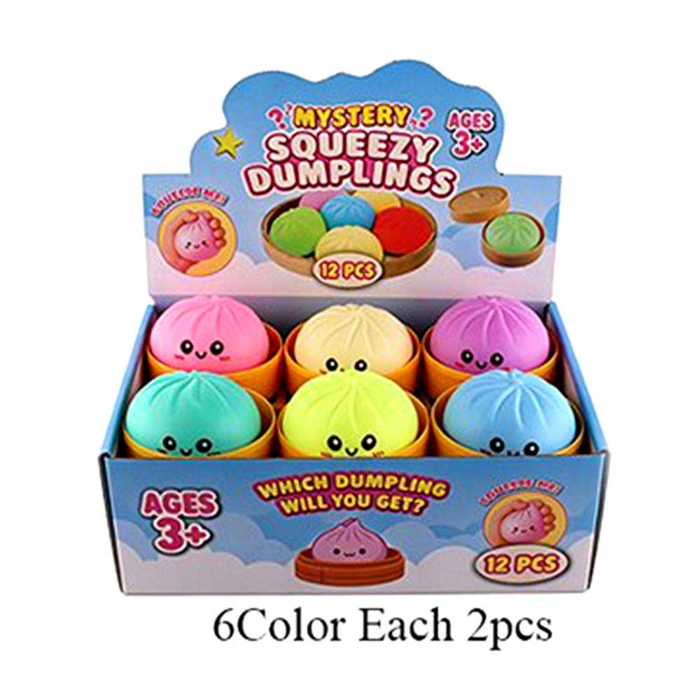 12PCS - Pastel Steamed Bao Bun Dumpling Squeeze Squishy Stress Relief Toy