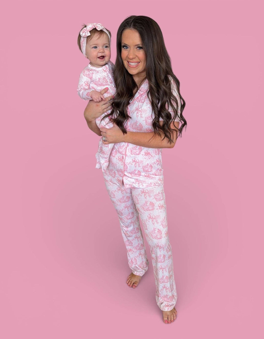 BLUSH BUNNY TOILE DREAM RUFFLE ROMPER