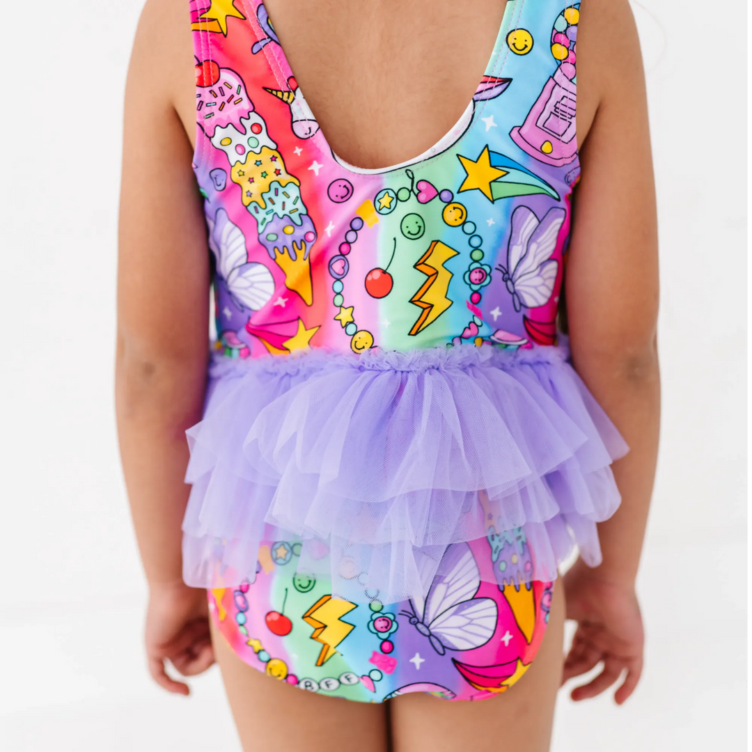 Rocket Lion Girls Swimsuit With Tutu: 5/6