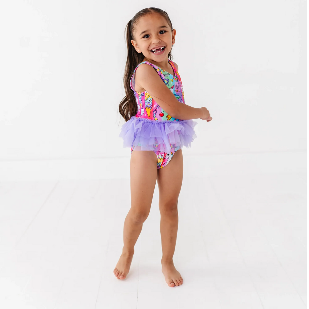 Rocket Lion Girls Swimsuit With Tutu: 5/6