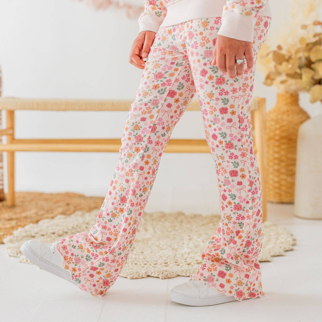 Berry Floral Flare Legging - Kids Boutique Clothing - Fall