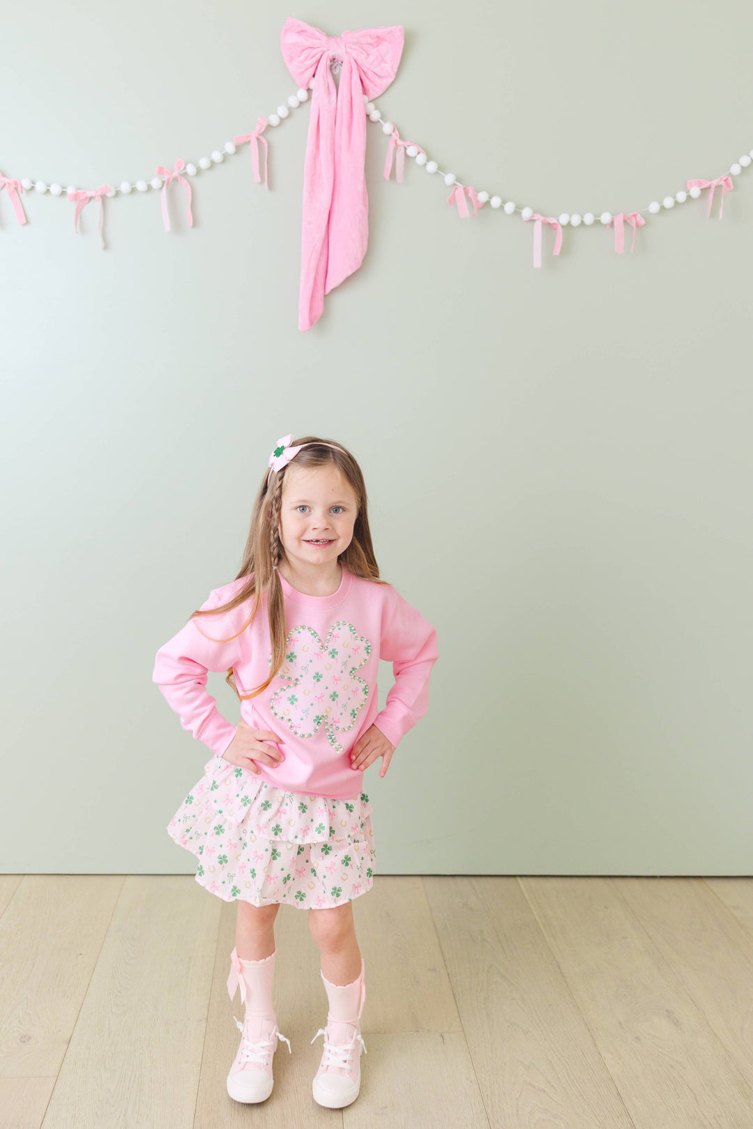 Ditsy Shamrock St. Patrick's Day Skort - Kids Clothing