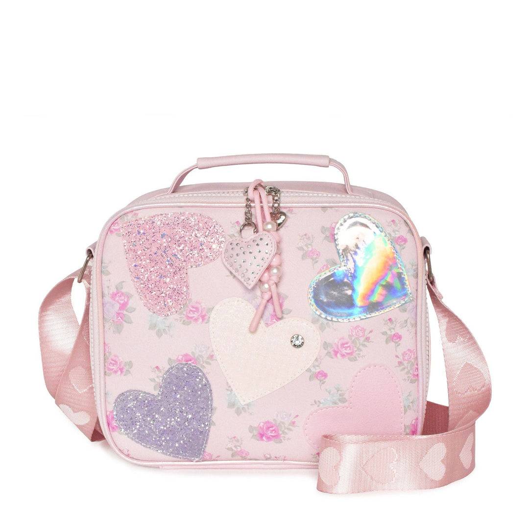 Heart Glitters Floral Lunch Bag with Charm