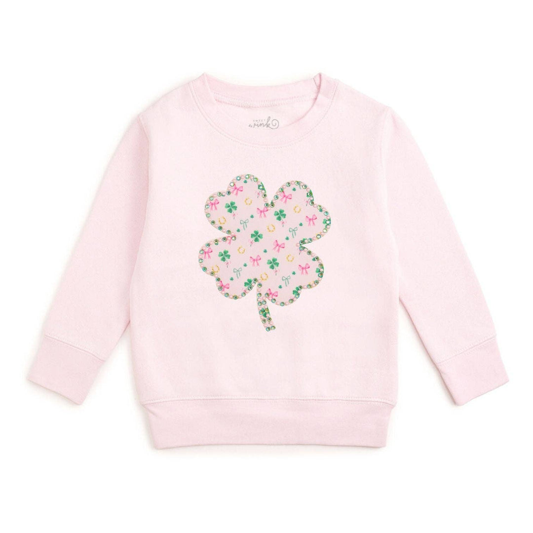 Ditsy Shamrock Patch St. Patrick's Day Sweatshirt - Kids