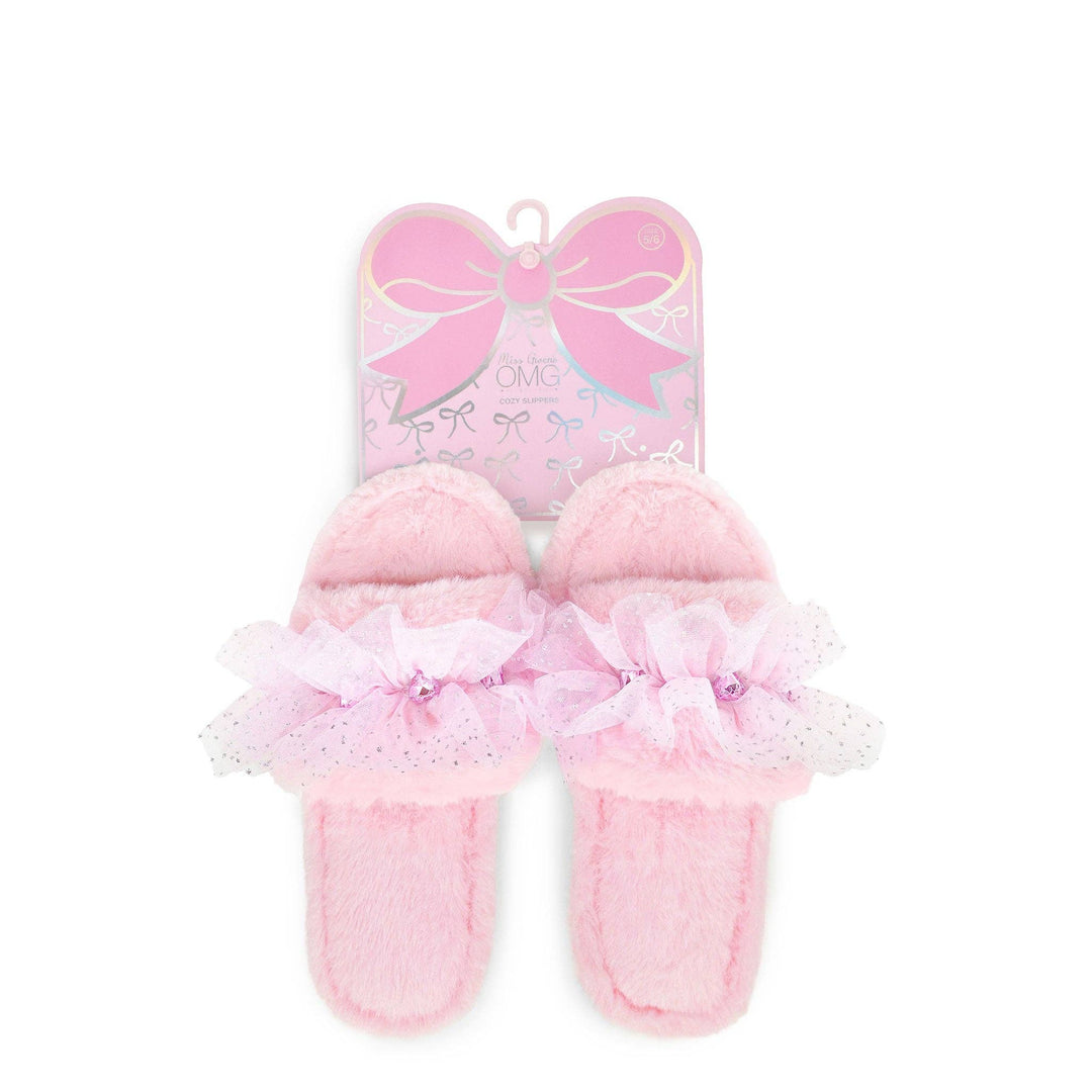 Pink Ruffle Slippers (4 PACK)