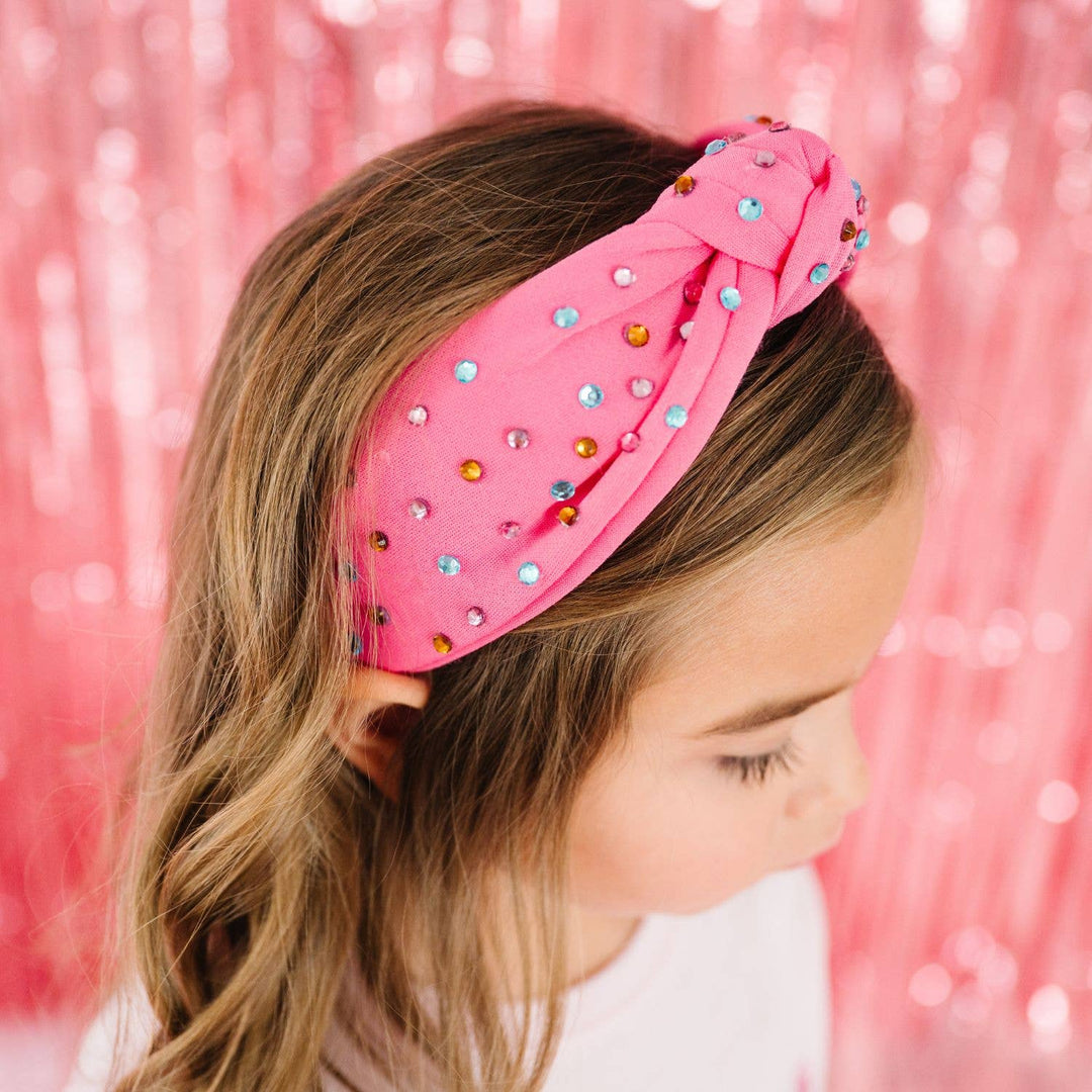 Raspberry Rhinestone Headband - Kids Hair Accessories