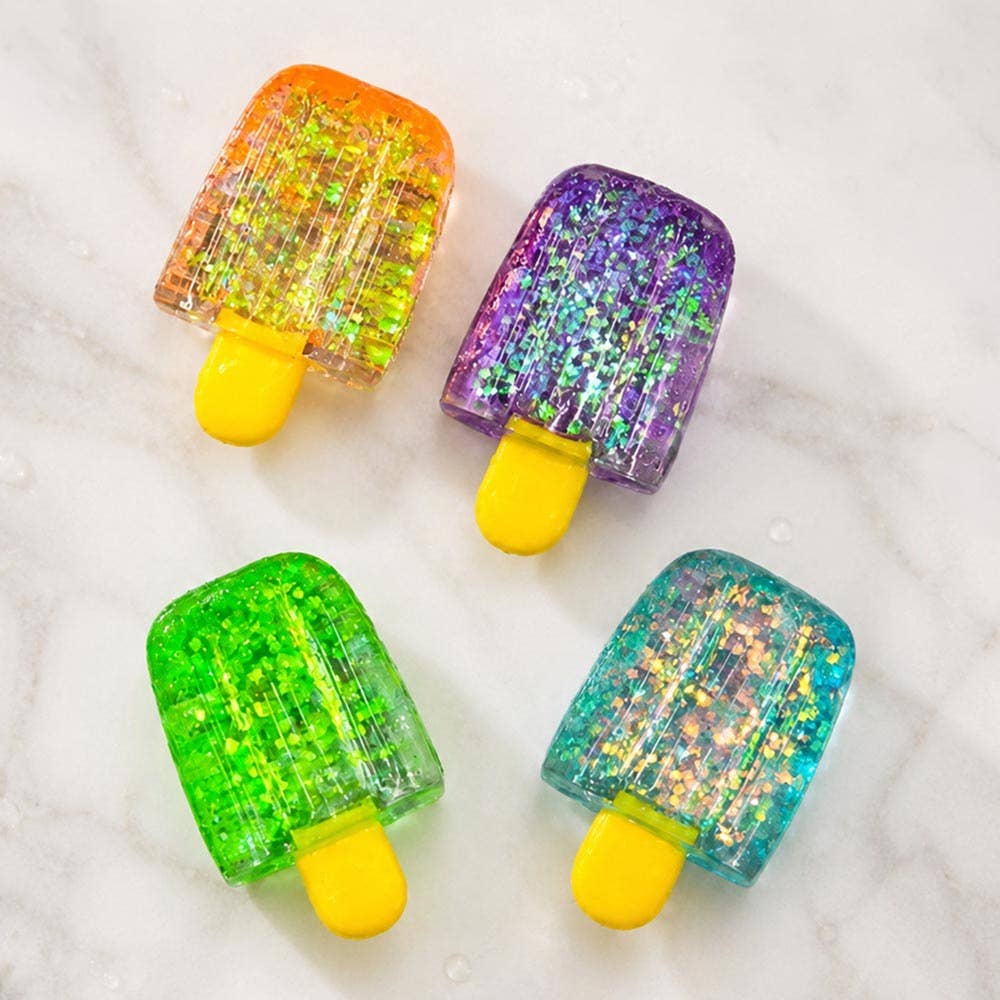 12PCS - Glitter Popsicle Squeeze Squishy Stress Relief Toy