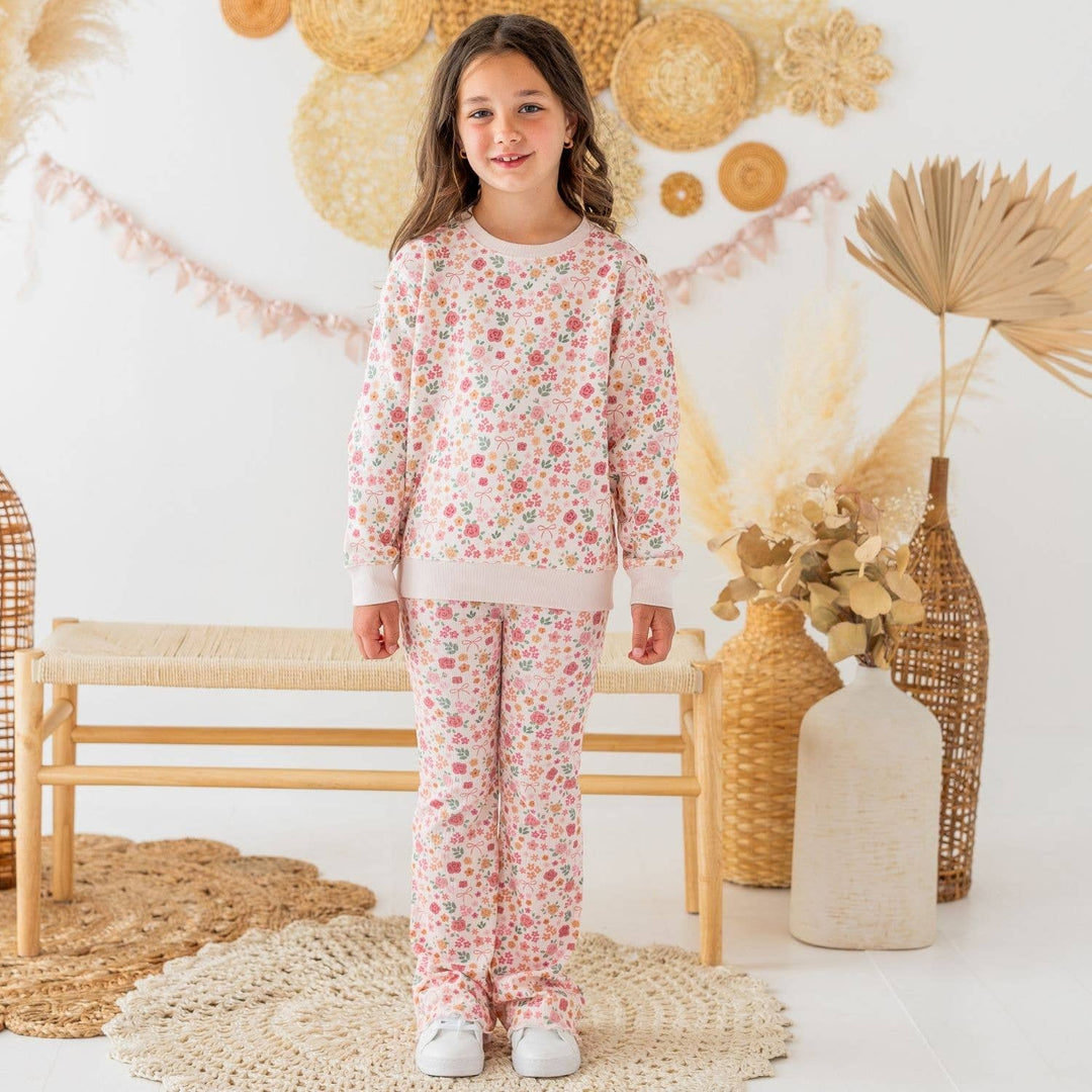 Berry Floral Flare Legging - Kids Boutique Clothing - Fall