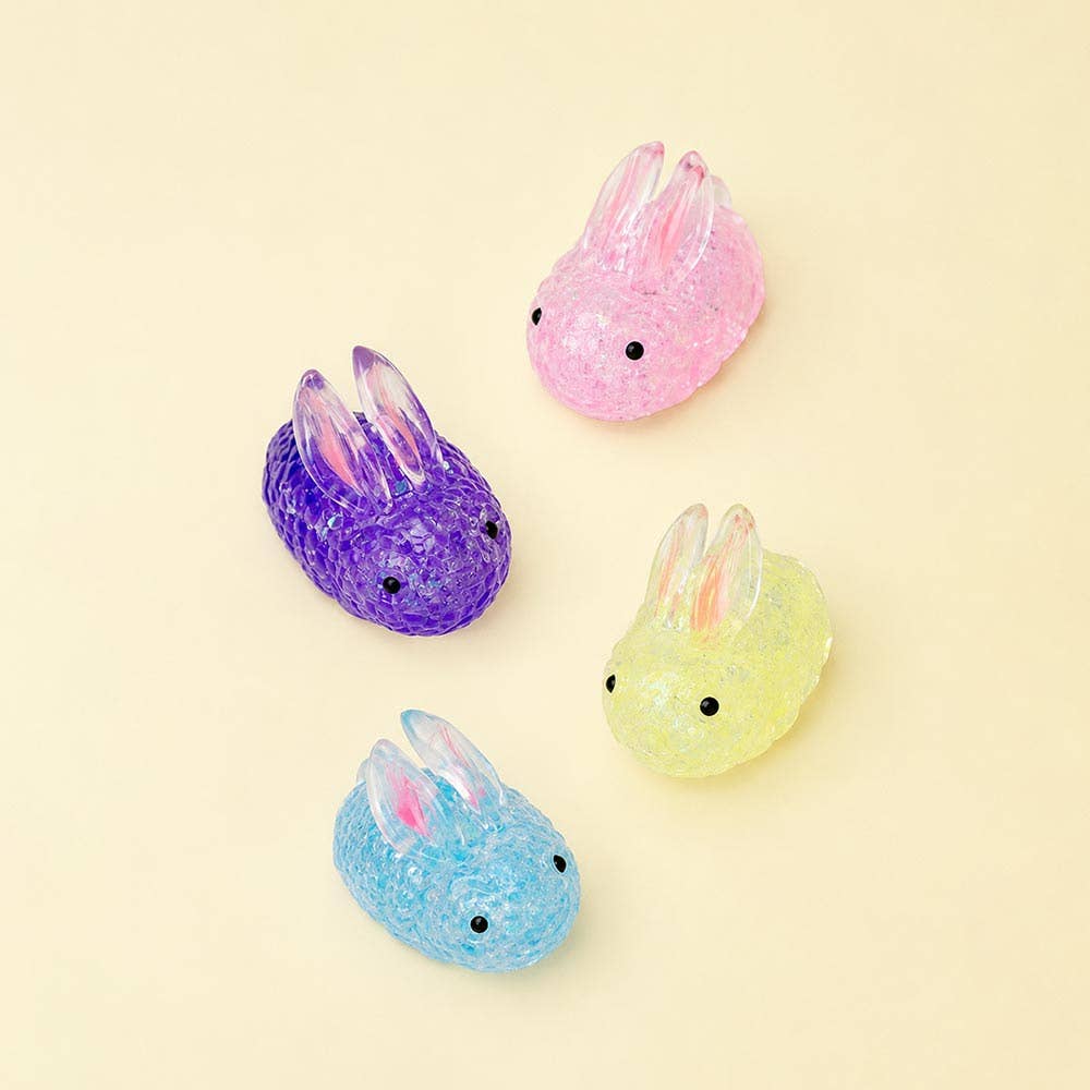 12PCS - Glitter Bunny Squeeze Squishy Stress Relief Toy