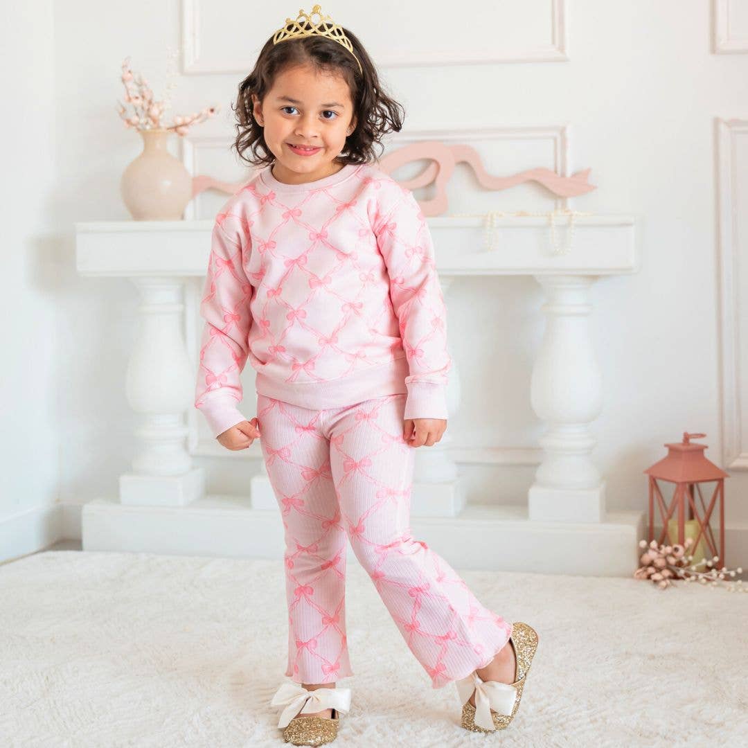 Bow Trellis Flare Legging - Kids Boutique Clothing