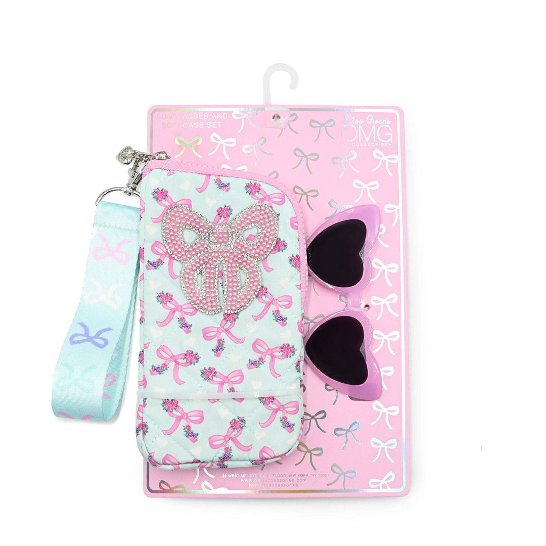 Bow Wristlet Case and Sunglasses