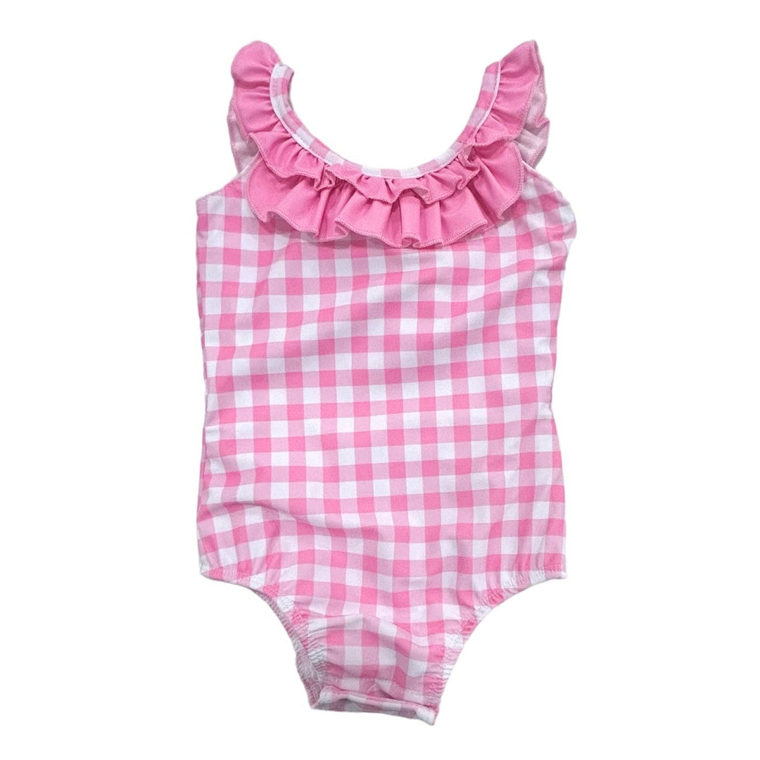 Girls Swimsuit - Pink Gingham