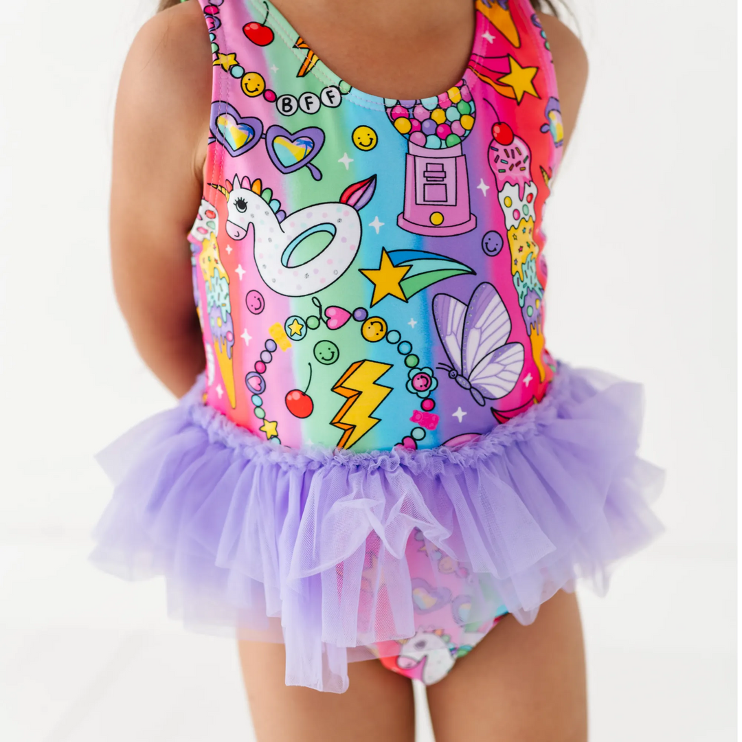 Rocket Lion Girls Swimsuit With Tutu: 5/6