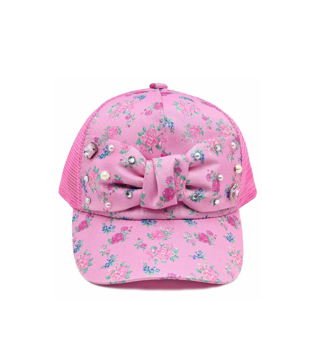 Pink Floral Printed Trucker Hat