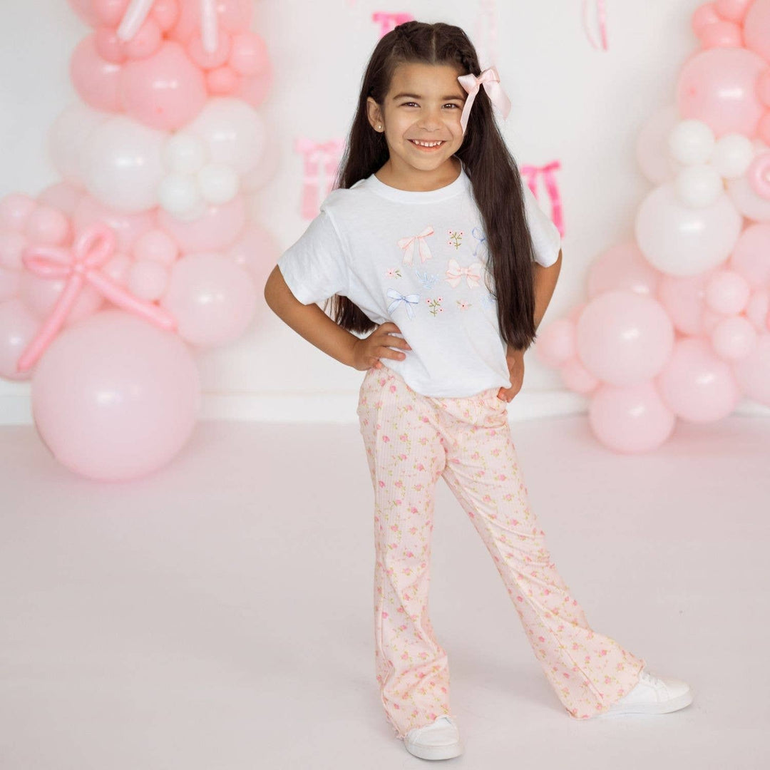 Pink Rose Flare Legging - Girls Clothes