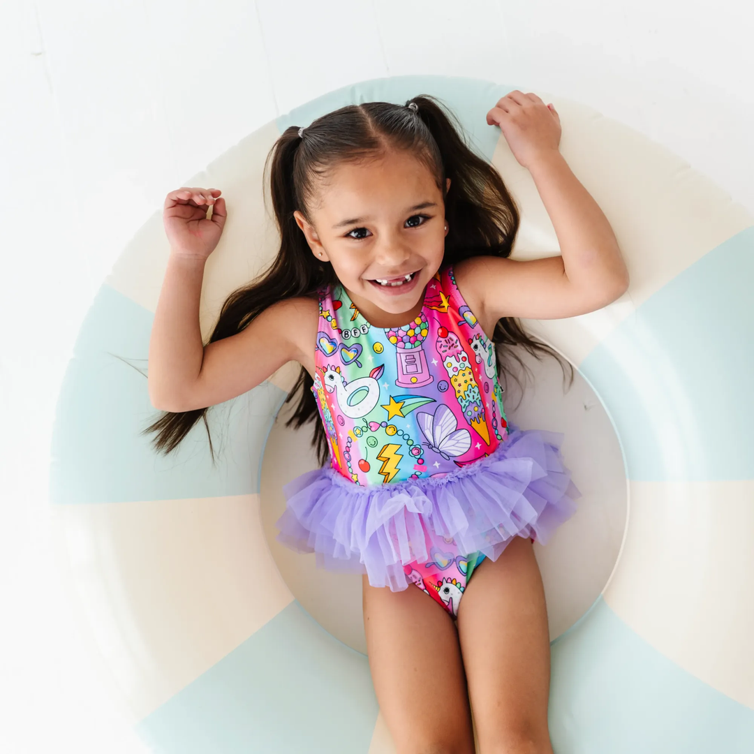 Rocket Lion Girls Swimsuit With Tutu: 5/6