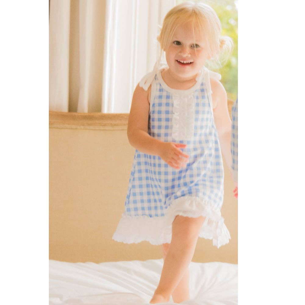Gown with Bloomers - Blue Gingham