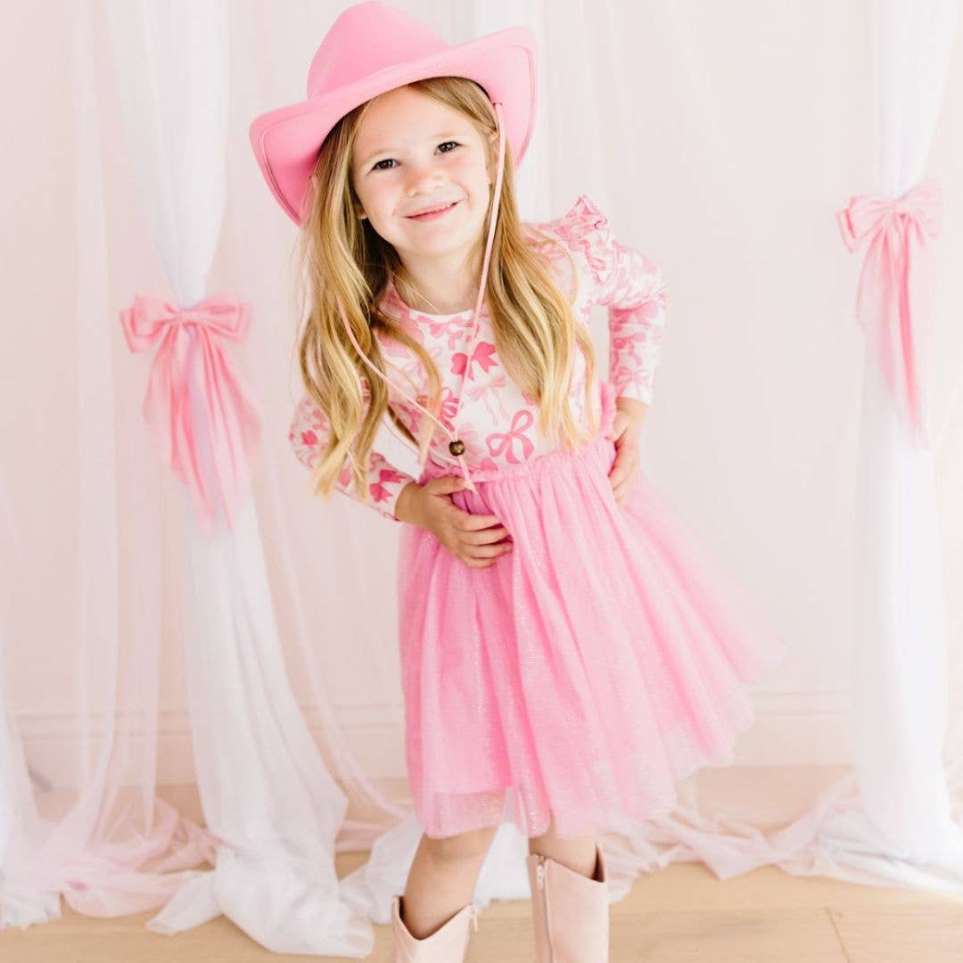 Coquette Bow Long Sleeve Tutu Dress - Kids Clothes