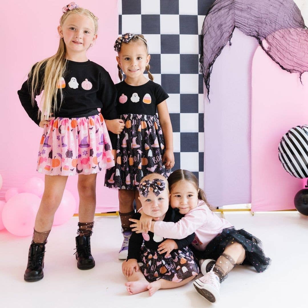 short sleeve halloween dress Baby And Toddler Girls Mix And Match Short Sleeve Halloween Everyday Dress - PURPLE