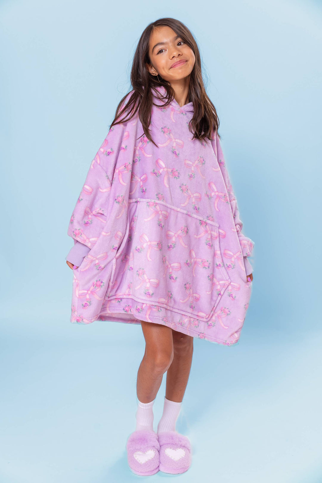 Fleece Printed Pullover Oversized Blanket Hoodie