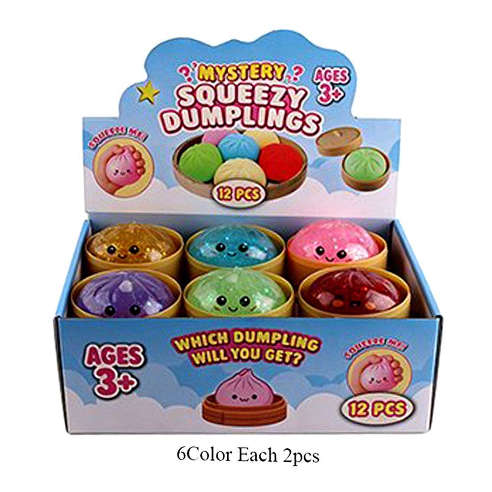 12PCS - Steamed Bao Bun Dumpling Squeeze Squishy Stress Relief Toy