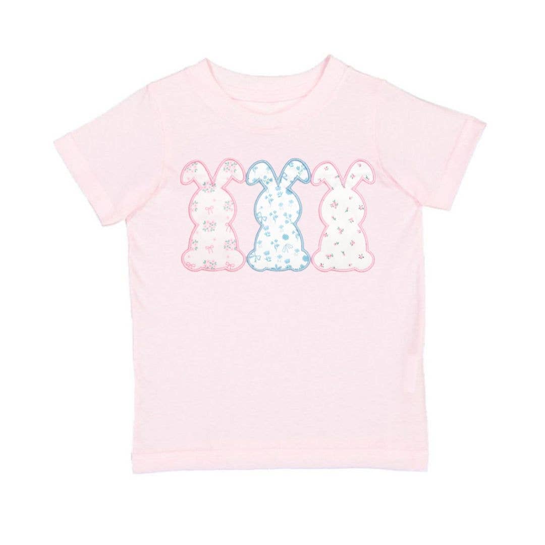 Floral Bunny Patch Easter Short Sleeve T-Shirt - Kids