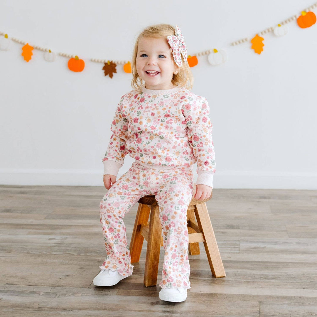 Berry Floral Flare Legging - Kids Boutique Clothing - Fall